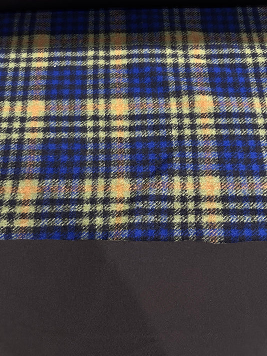 Flip side 355 Blue/green check double face black