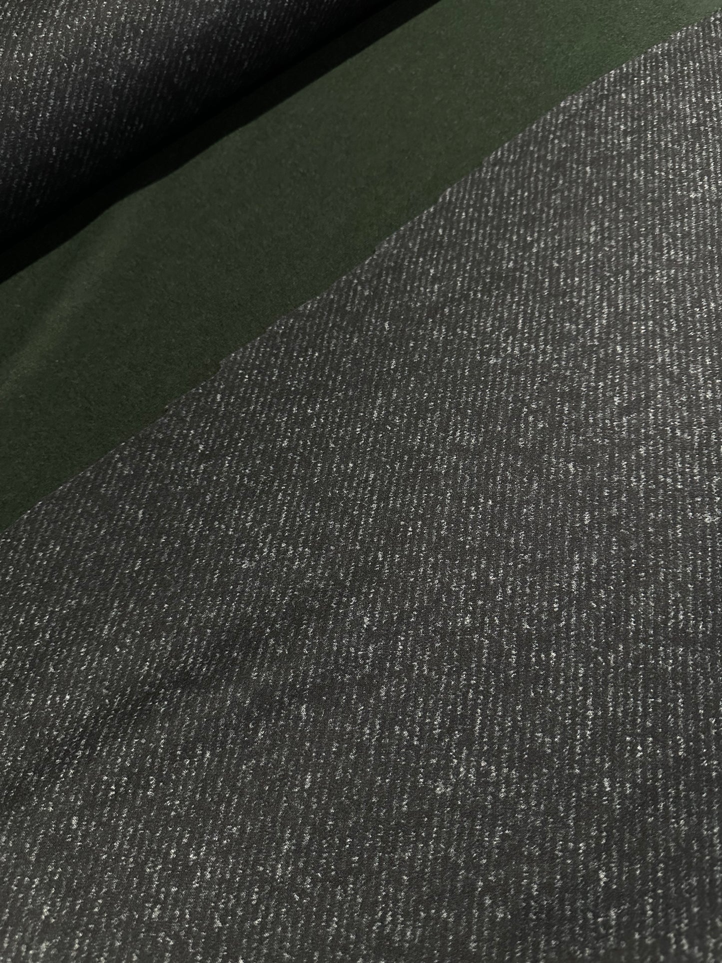 Flip Side 355 bottle green double face diagonal stripes