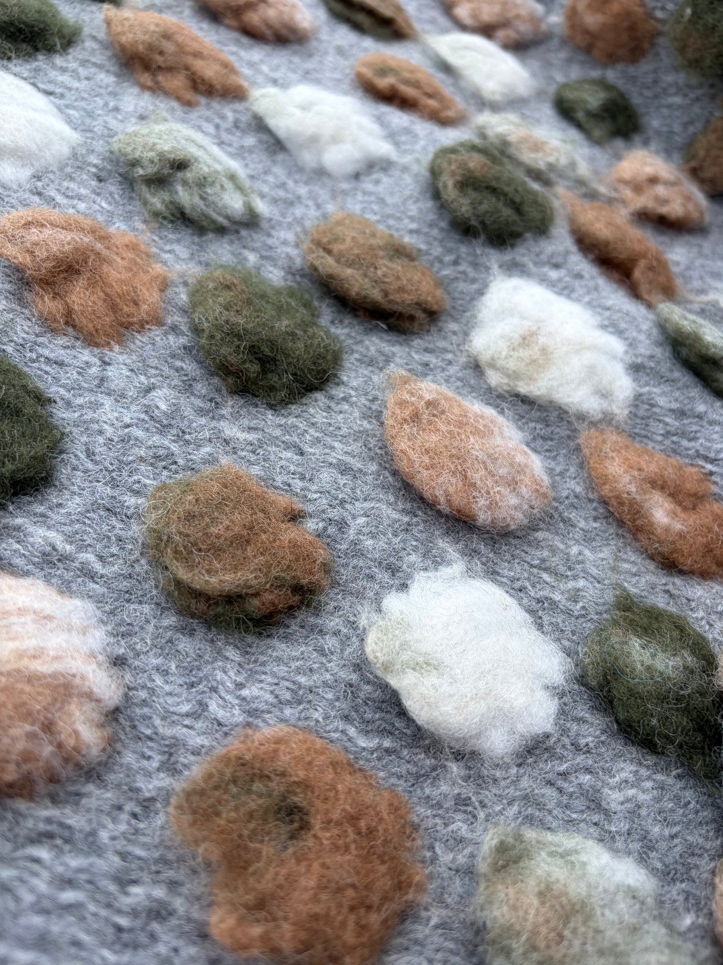DARREN 015 heavy boiled wool with applicated flower design