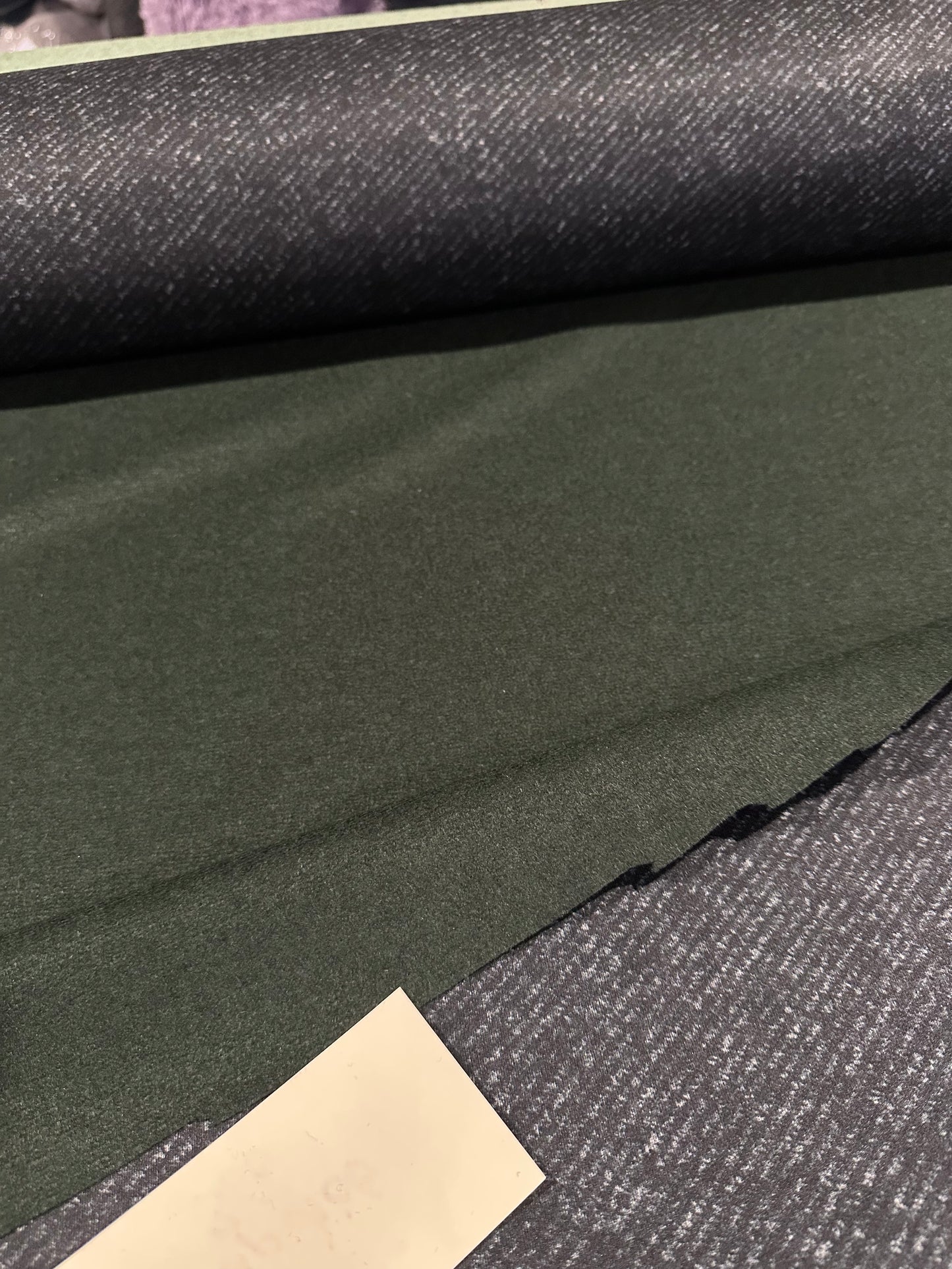 Flip Side 355 bottle green double face diagonal stripes