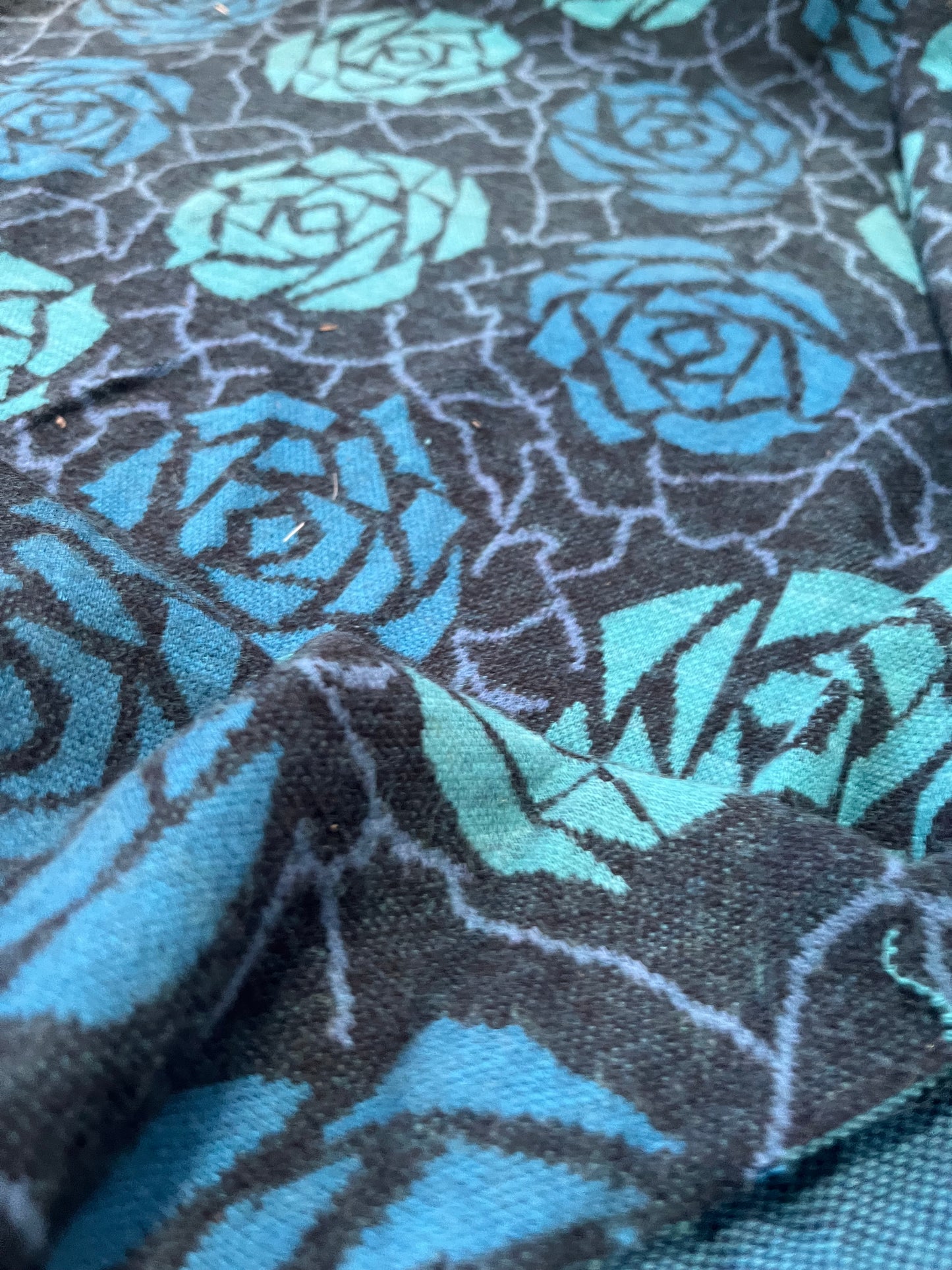 JC Jersey jacquard aqua roses