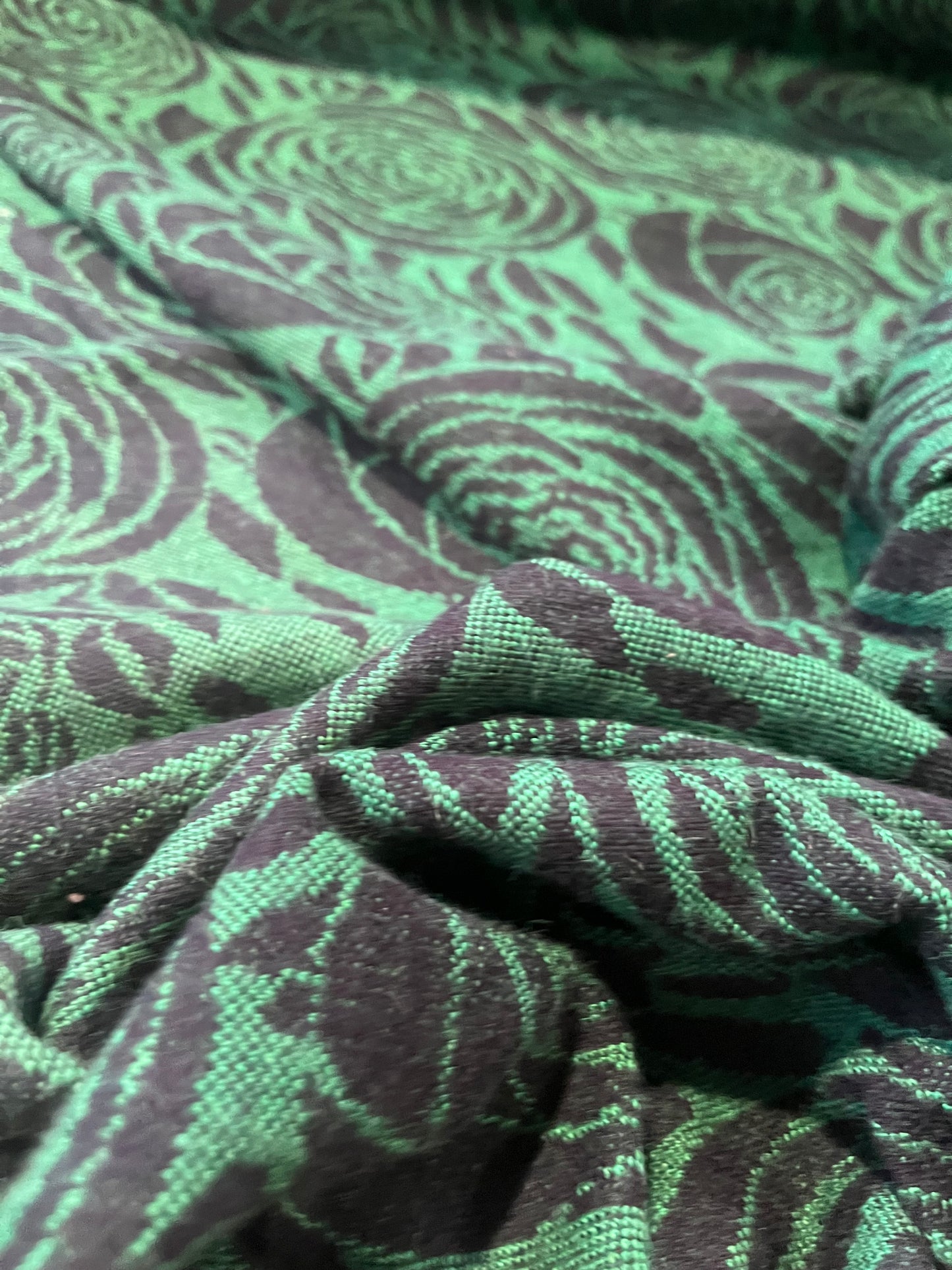 JC Jersey jacquard green roses