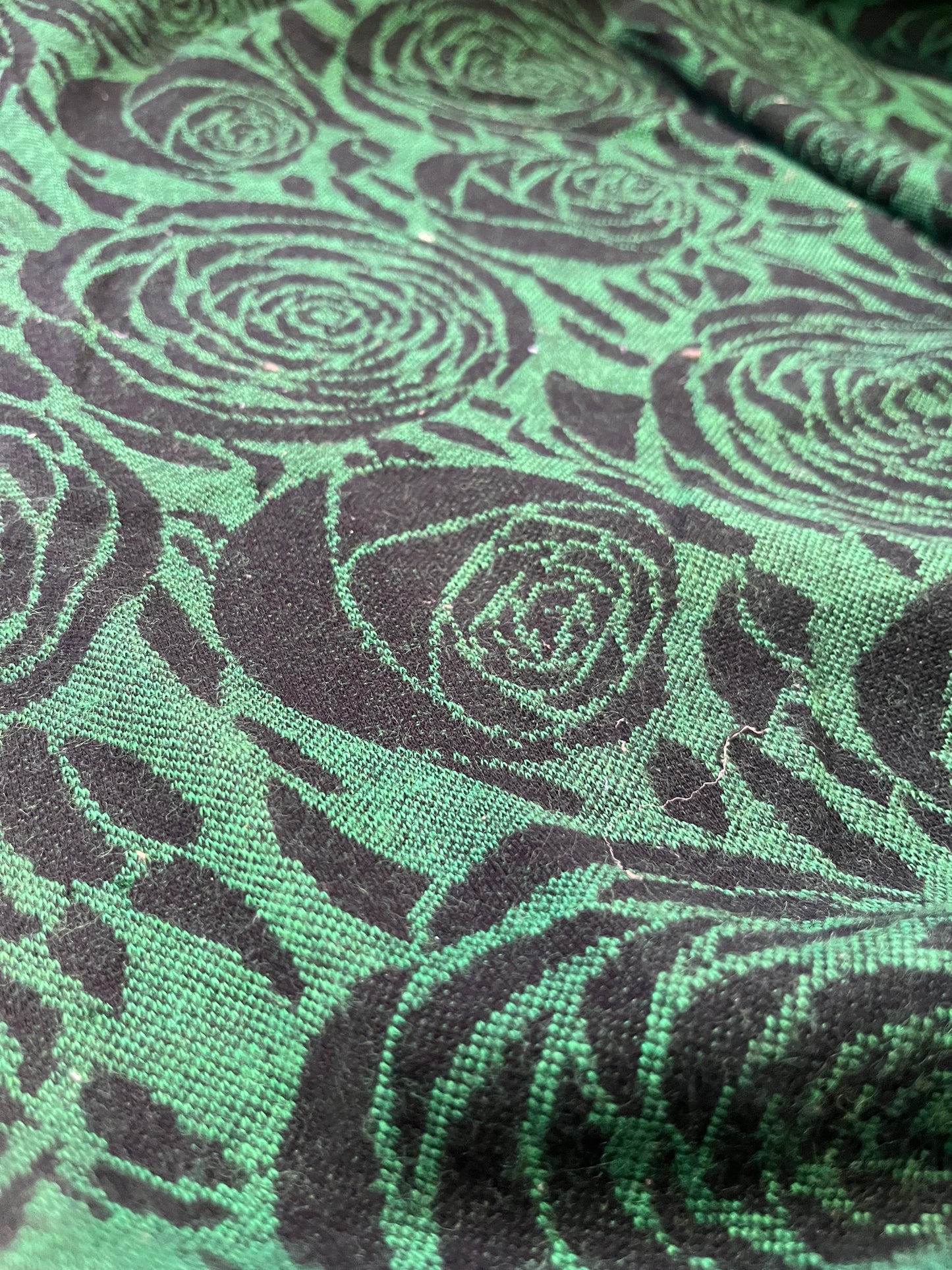 JC Jersey jacquard green roses