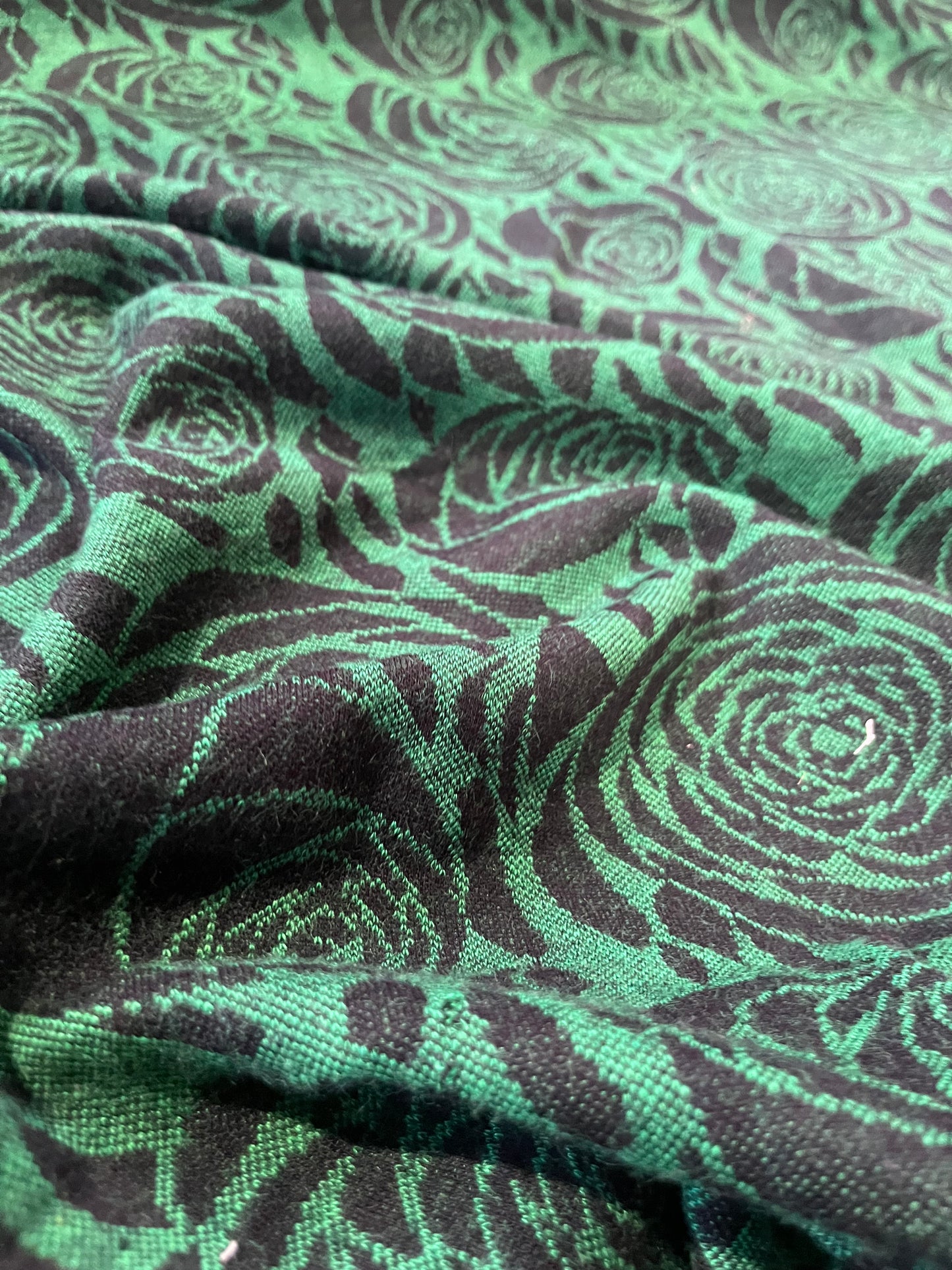 JC Jersey jacquard green roses