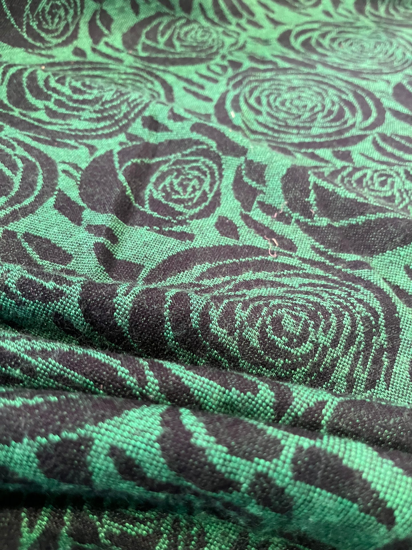 JC Jersey jacquard green roses