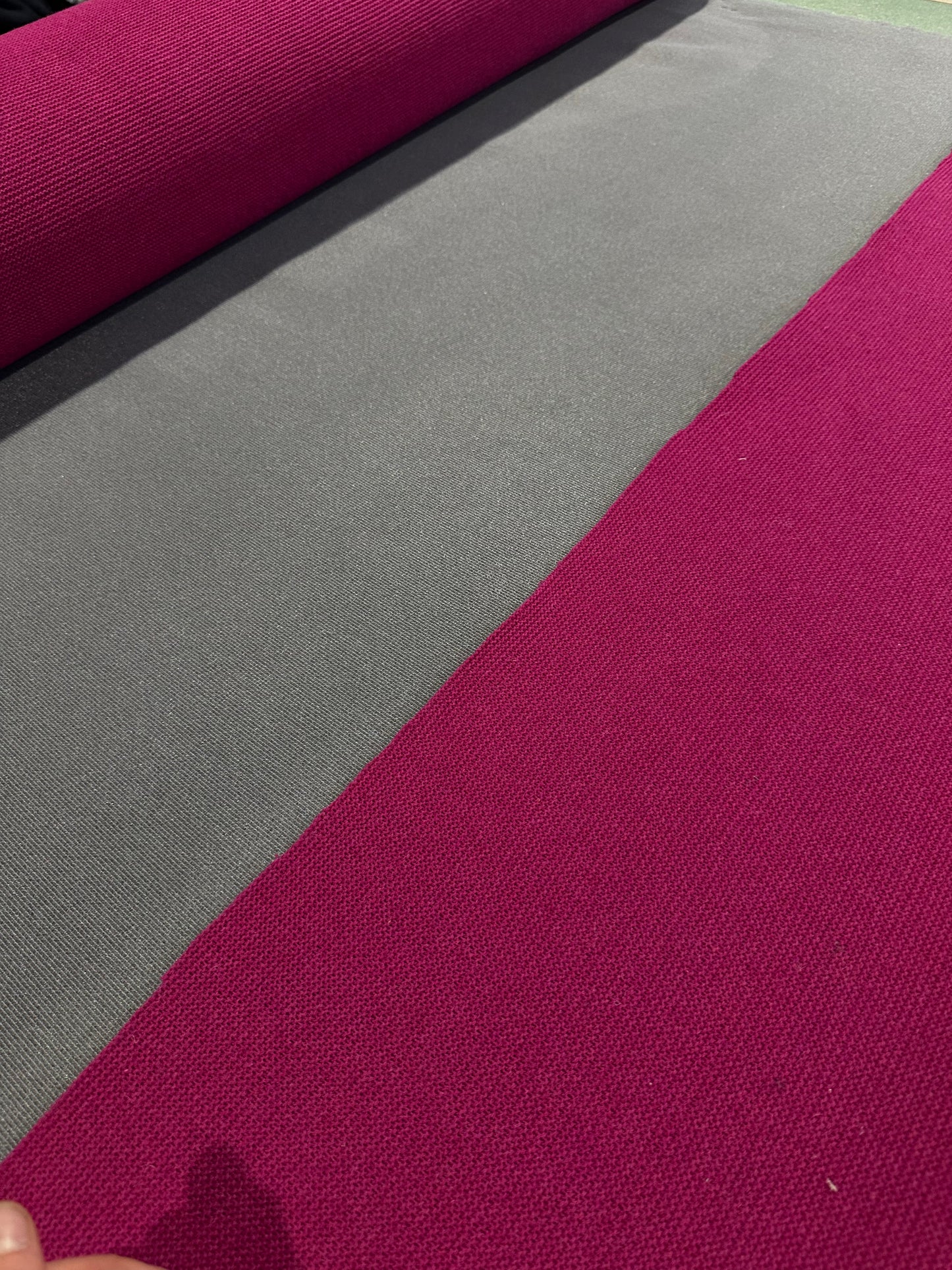 Flip side 380 wool contrecollé Grey/Fuschia cable structure