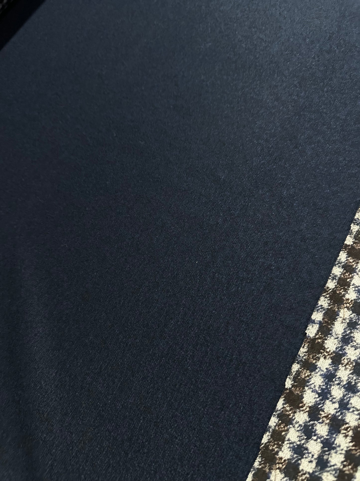 Flip side 390 blue brown grey check double face navy