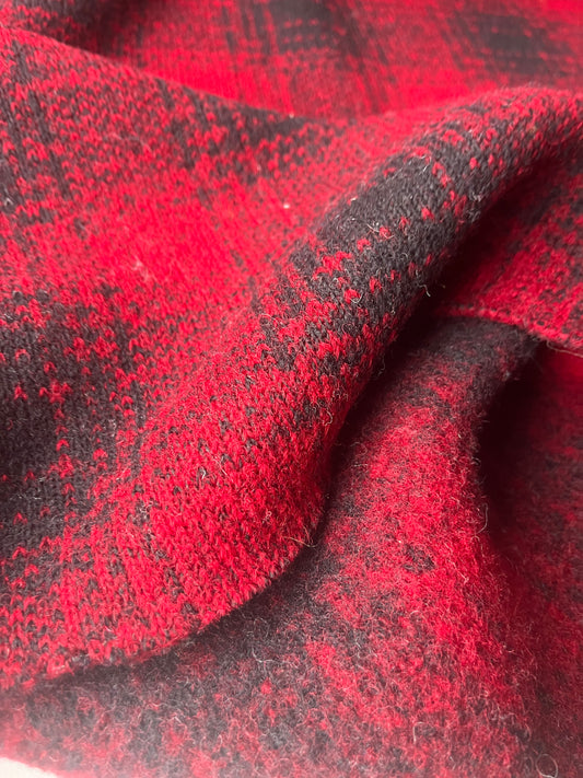 ATILLA 013  heavy wool jersey red/black check