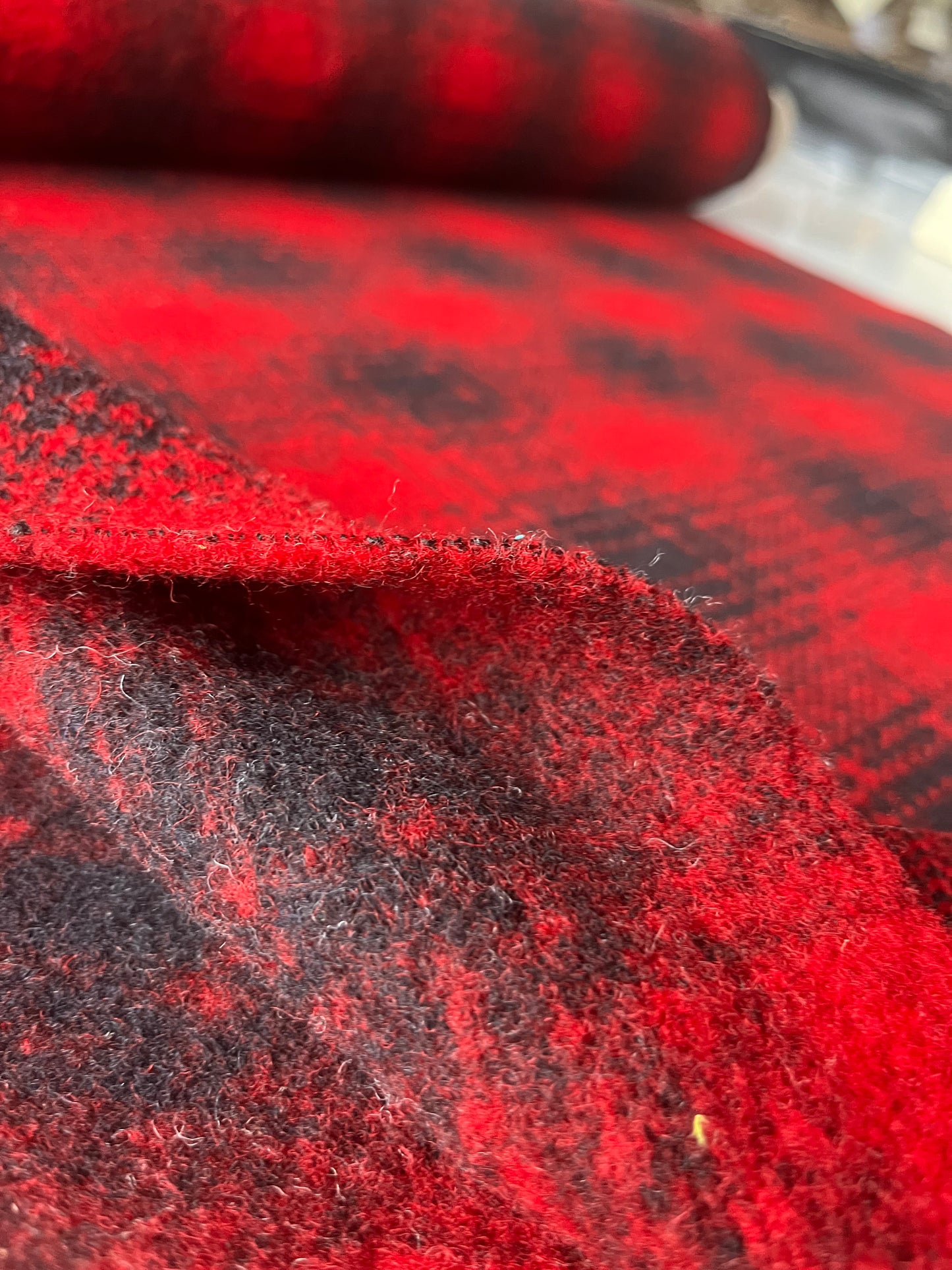 ATILLA 013  heavy wool jersey red/black check
