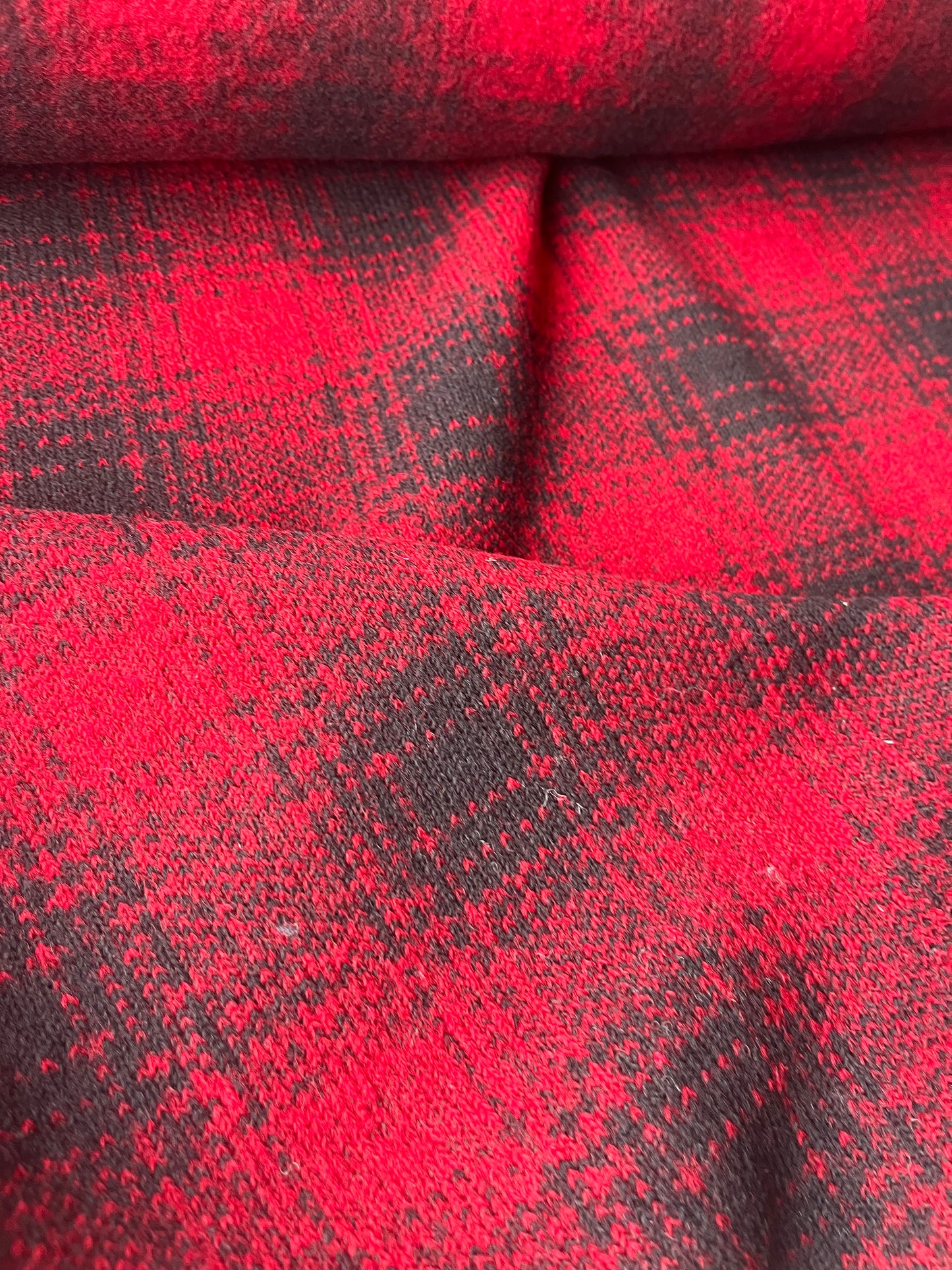 ATILLA 013  heavy wool jersey red/black check