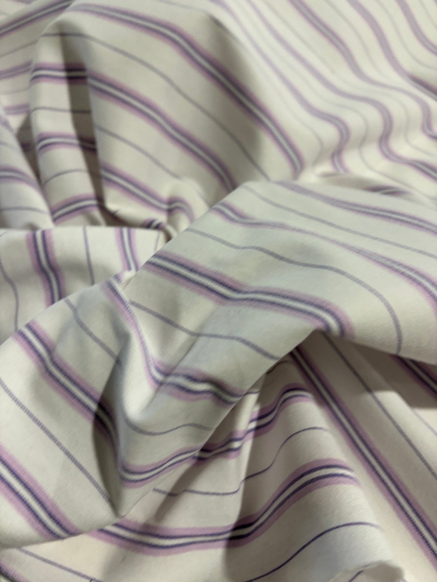DANTE 061 cotton bengaline stripes white/lilac