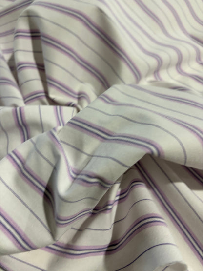 DANTE 061 cotton bengaline stripes white/lilac