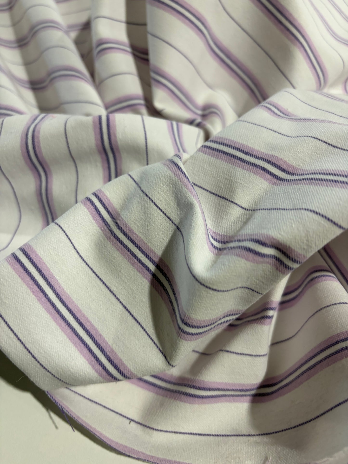 DANTE 061 cotton bengaline stripes white/lilac
