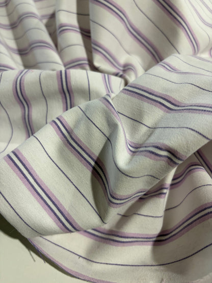 DANTE 061 cotton bengaline stripes white/lilac
