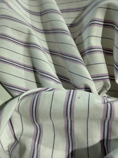 DANTE 061 cotton bengaline stripes white/lilac