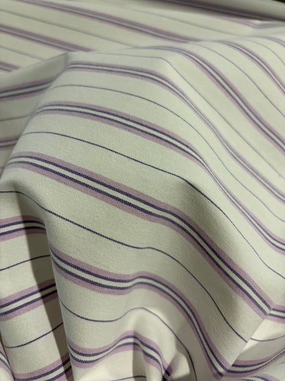 DANTE 061 cotton bengaline stripes white/lilac