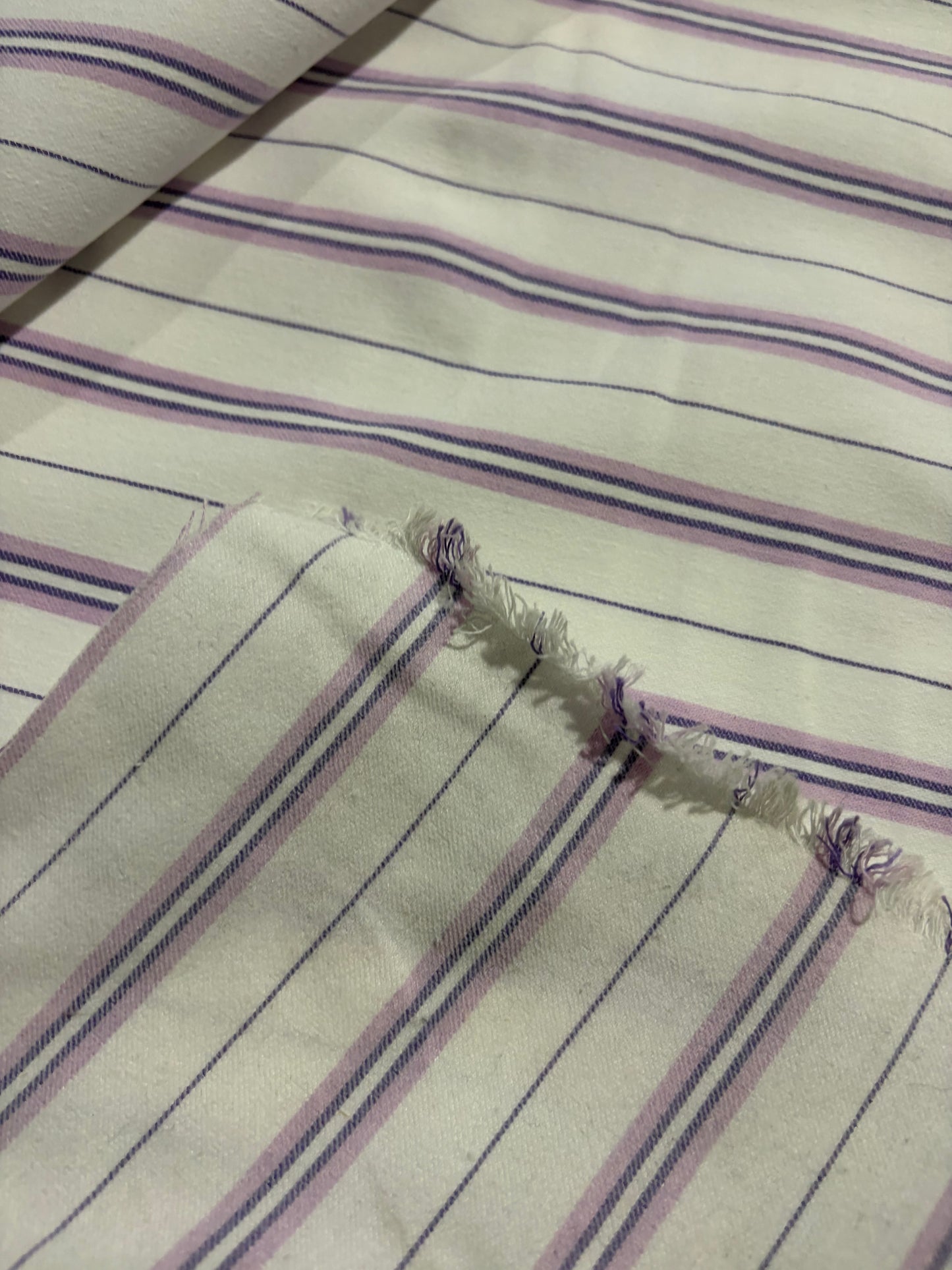 DANTE 061 cotton bengaline stripes white/lilac