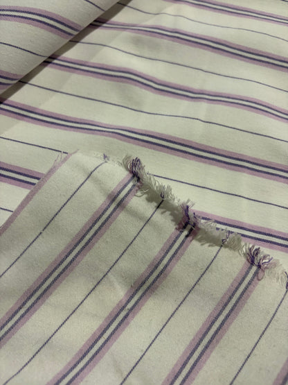 DANTE 061 cotton bengaline stripes white/lilac