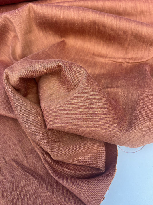 AMOS 020 viscose linen stretch changeant brique colour