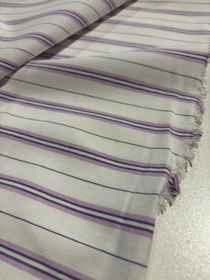 DANTE 061 cotton bengaline stripes white/lilac