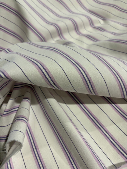 DANTE 061 cotton bengaline stripes white/lilac