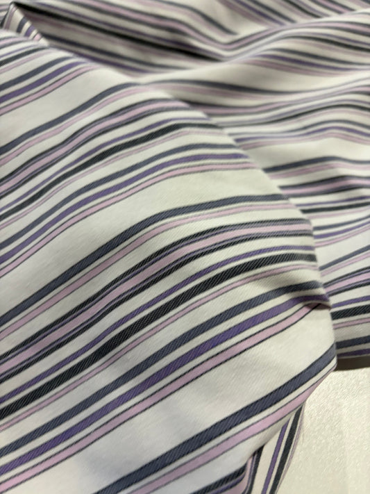 DANTE 061 bis cotton bengaline stripes white/lilac