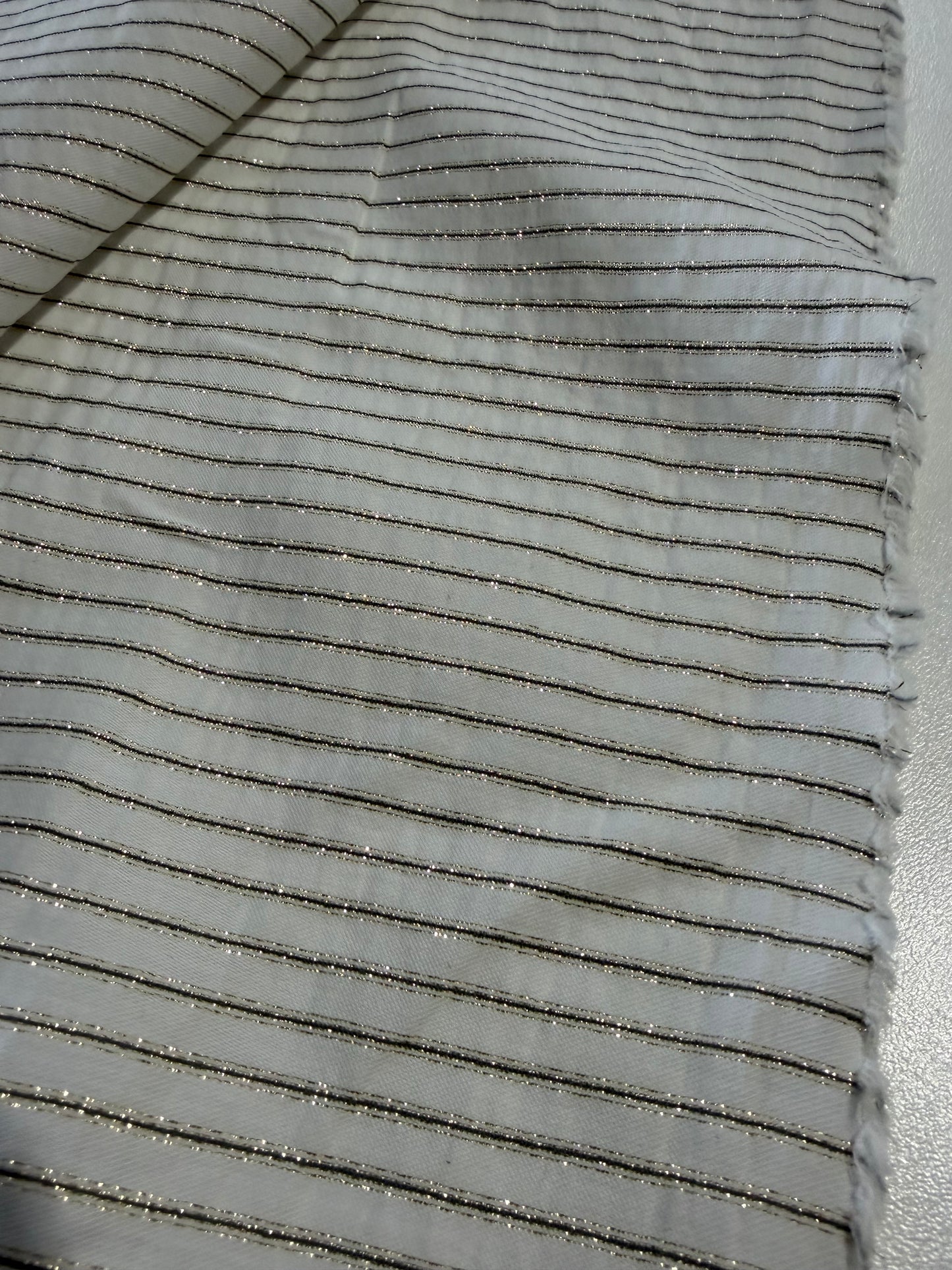 DANTE 064 viscose/silk stripes white/gold