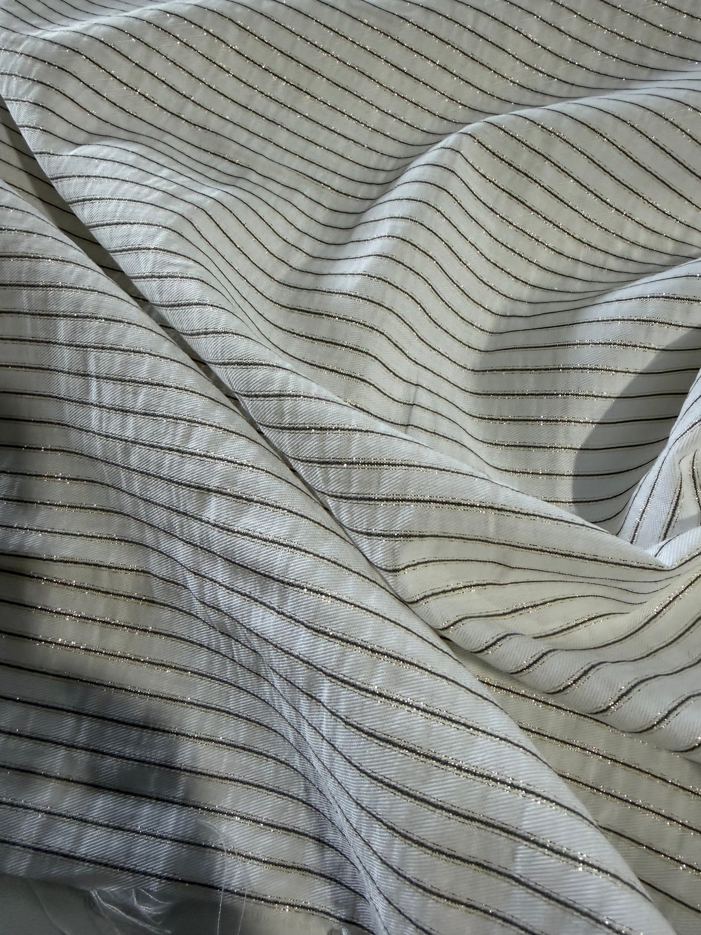 DANTE 064 viscose/silk stripes white/gold