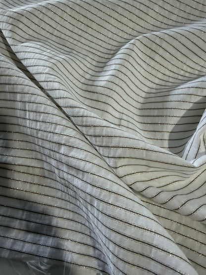 PC DANTE 064 viscose/silk stripes white/gold