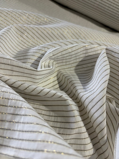 PC DANTE 064 viscose/silk stripes white/gold
