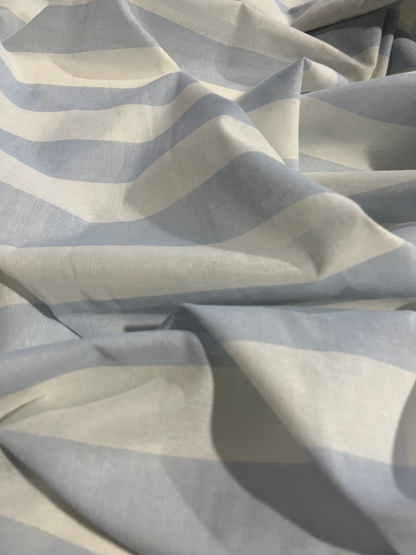 AMOS 027 woven cotton gaze stripe light blue