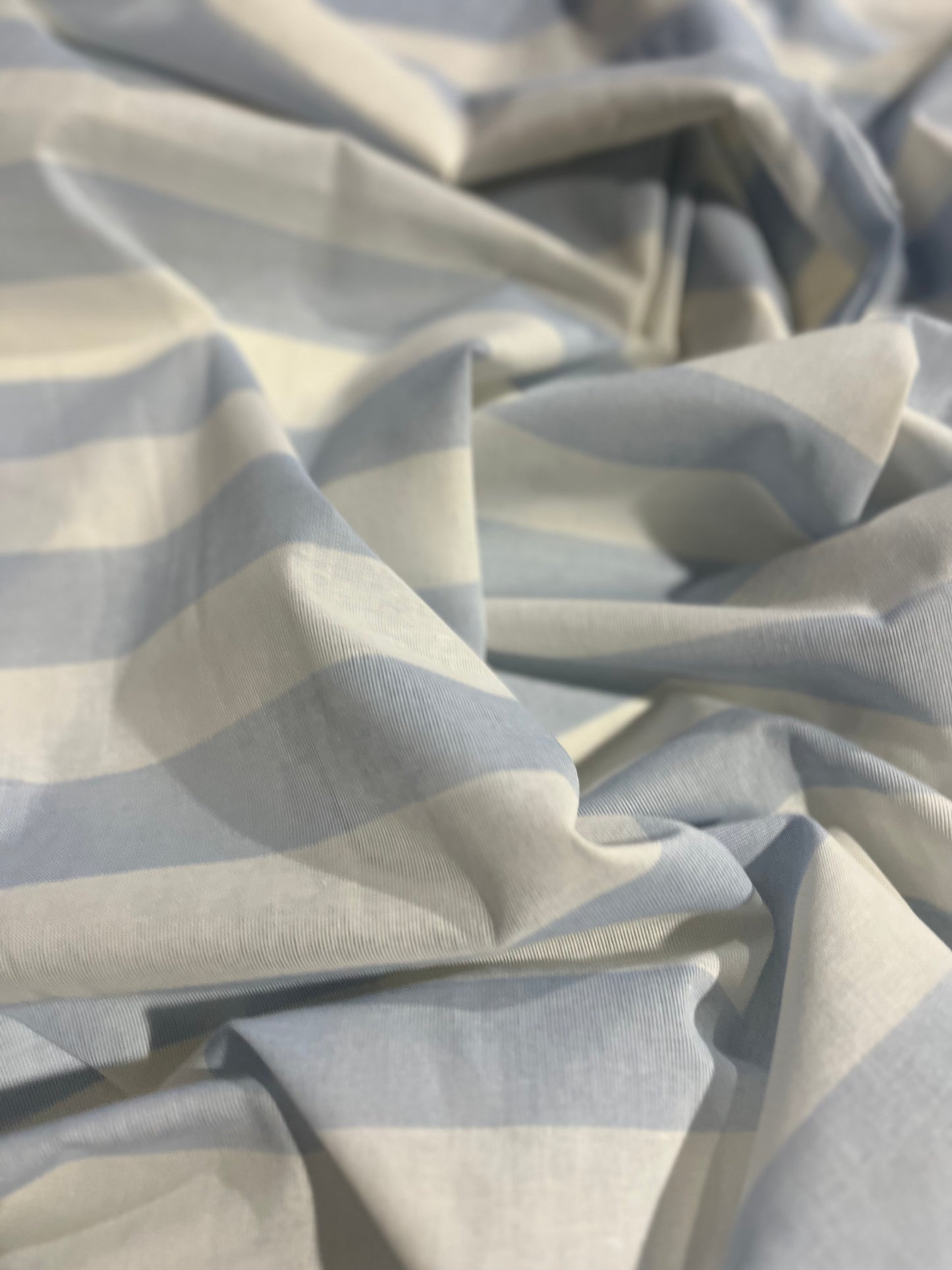 AMOS 027 woven cotton gaze stripe light blue