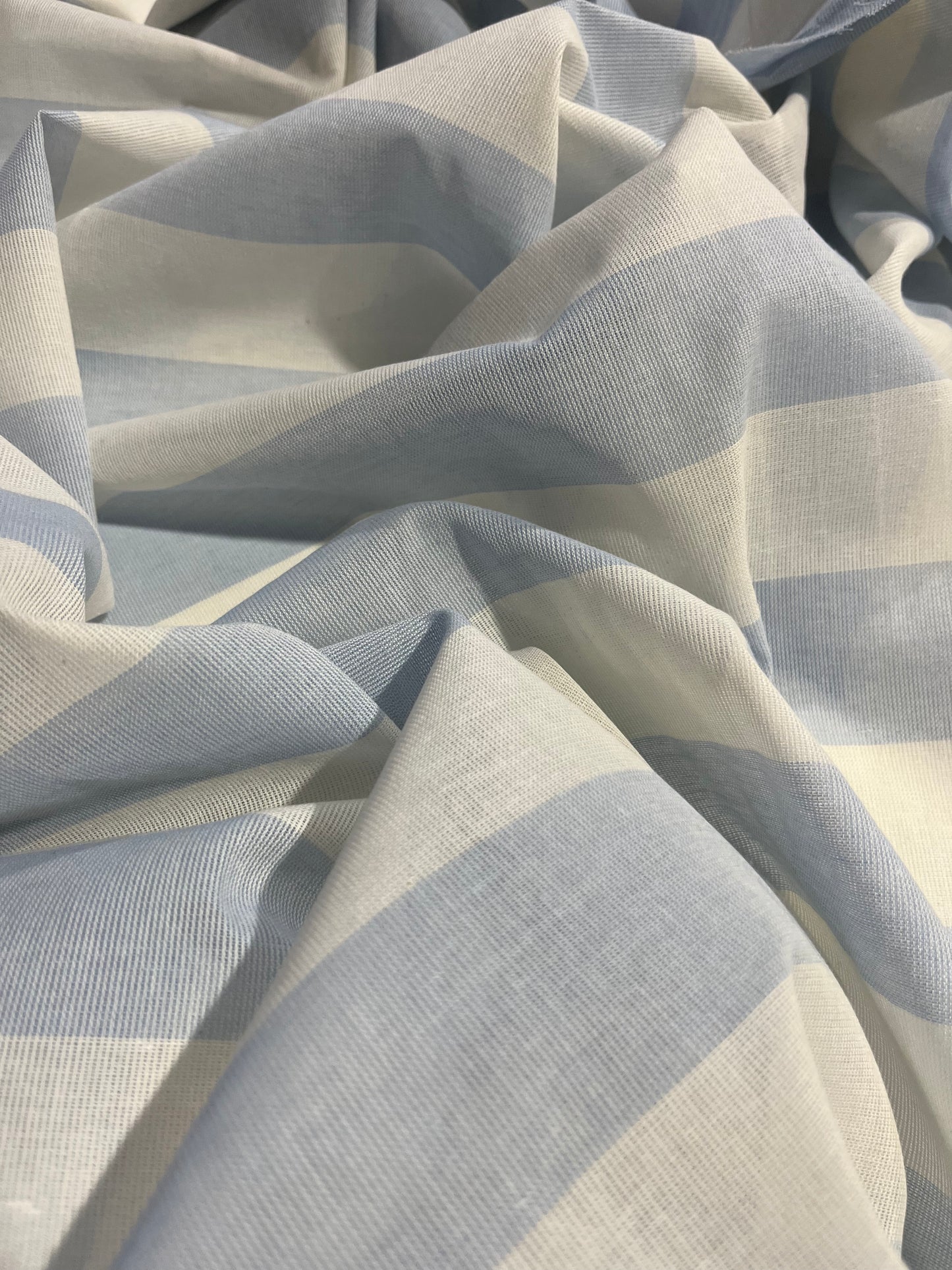AMOS 027 woven cotton gaze stripe light blue