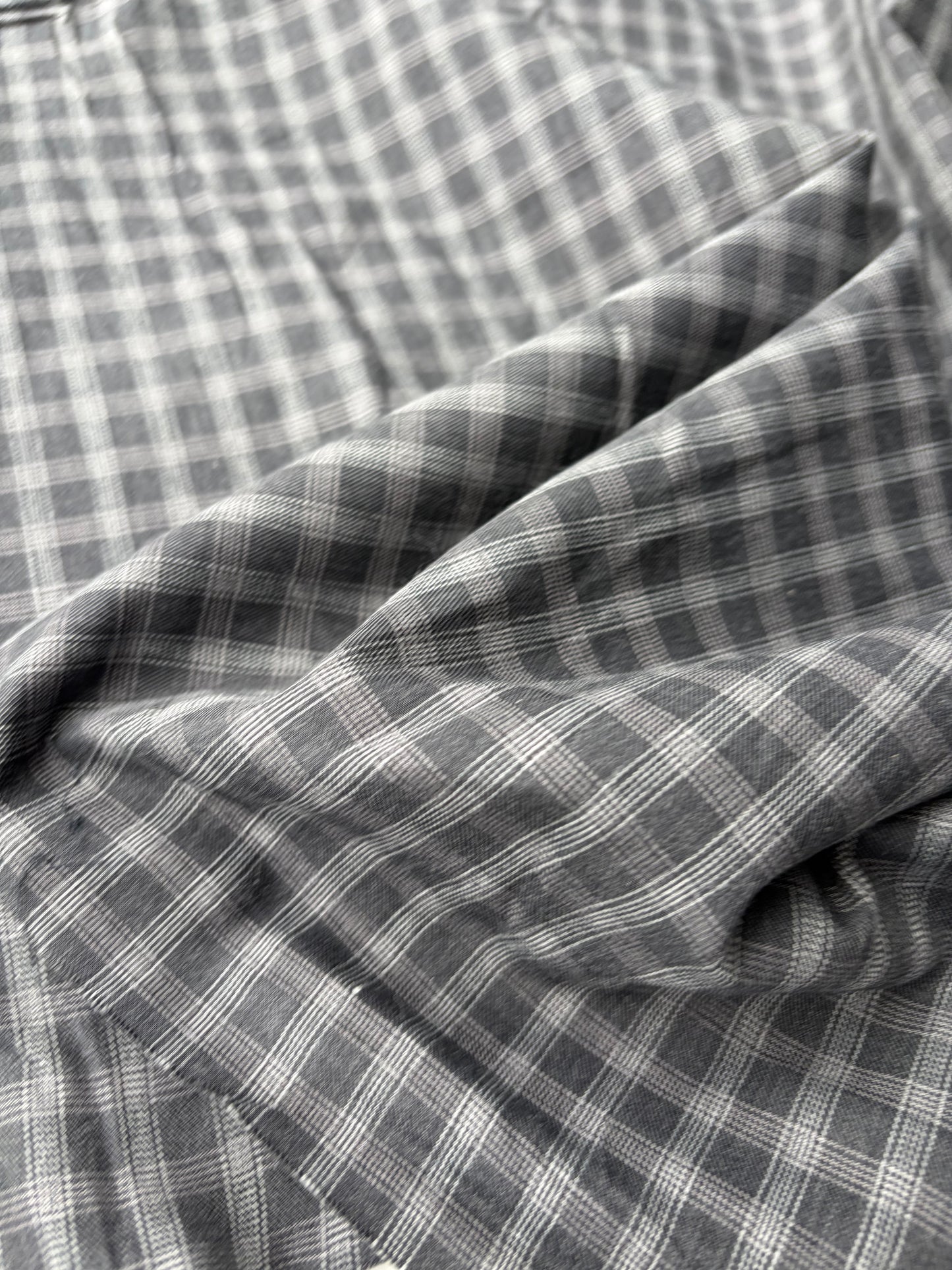 DARREN 023 grey checkered shirting cotton