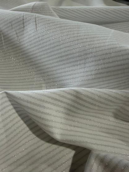 PC DANTE 065 viscose/silk stripes white/silver