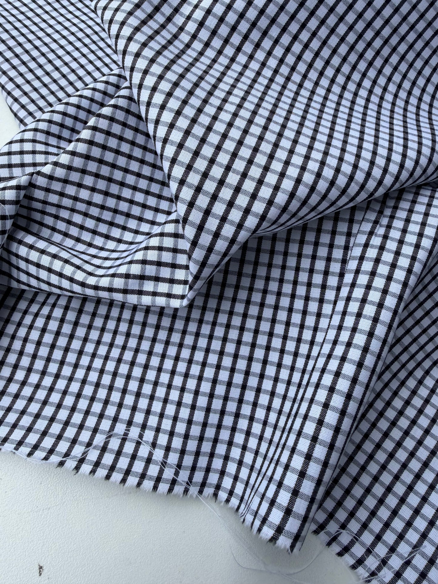 DARREN 024 black/white checkered shirting cotton