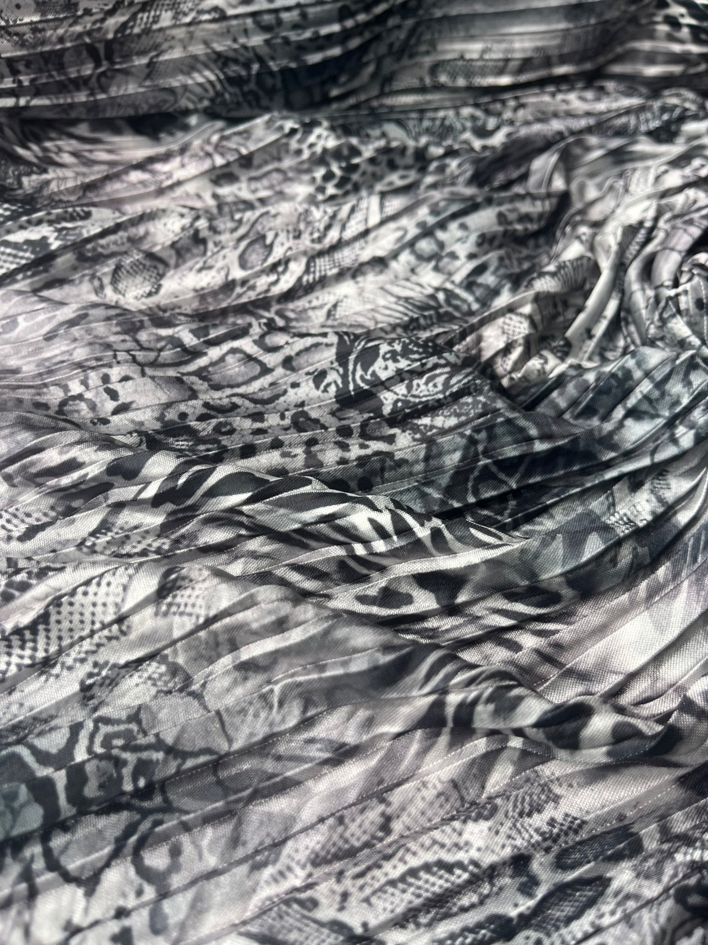 ATILLA 023 pleated satin with snake/animal print