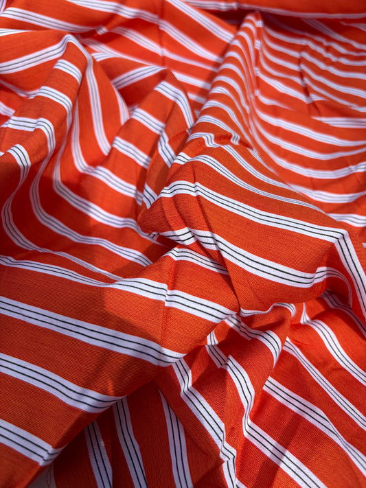 DANTE 068 cotton shirting stripes orange