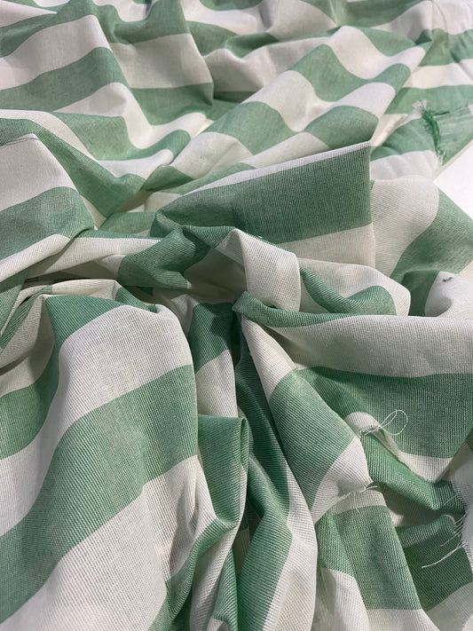 AMOS 022 woven cotton gaze stripe grass
