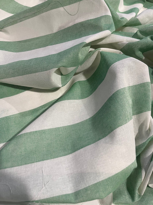 AMOS 022 woven cotton gaze stripe grass