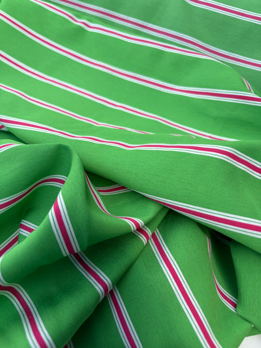 DANTE 069 cotton shirting stripes green