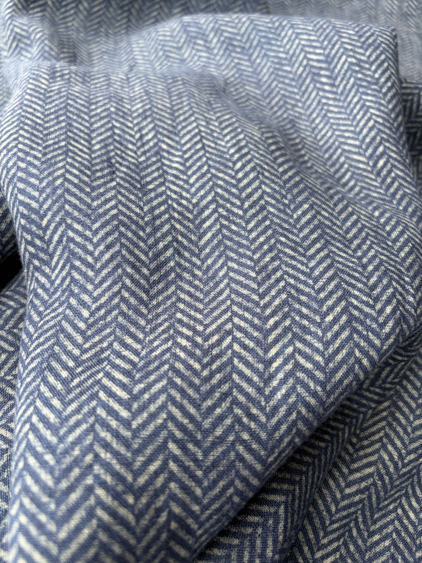 DARREN 027 washed linen with herringbone print