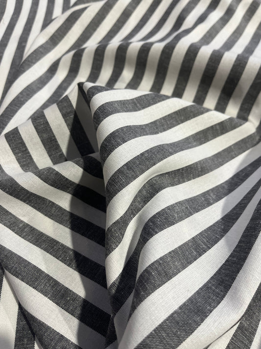 PC AMOS 021 woven cotton/line stripe black/white