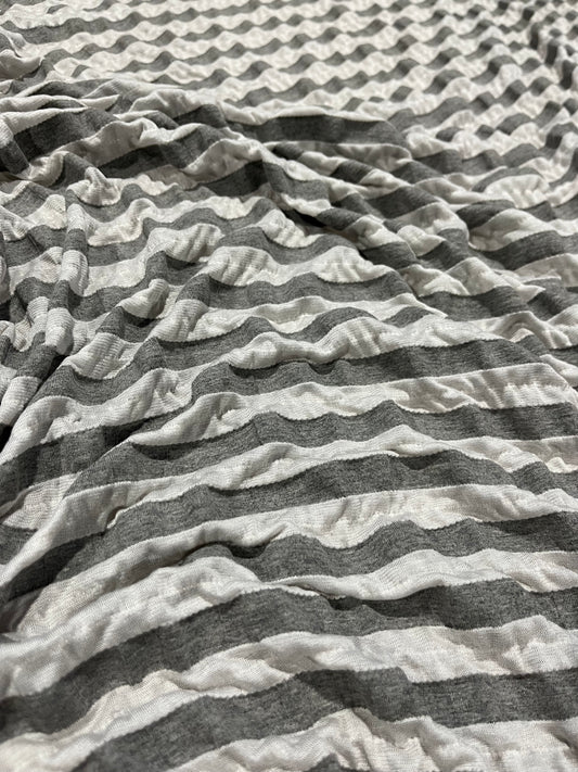 Smocked stripe jersey grey