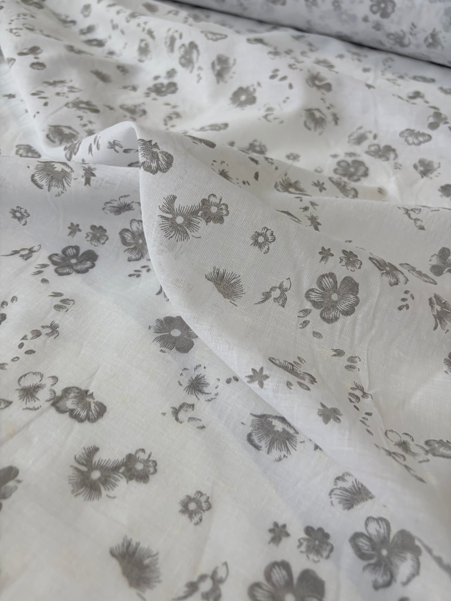 PAZZO 003 cotton voile white/grey print