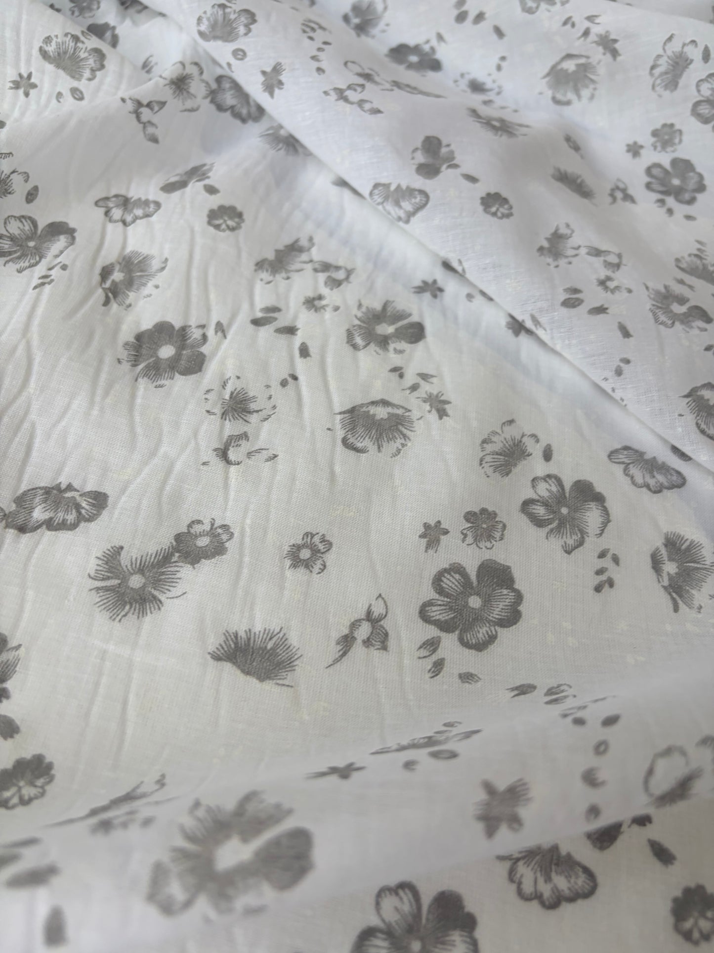 PAZZO 003 cotton voile white/grey print