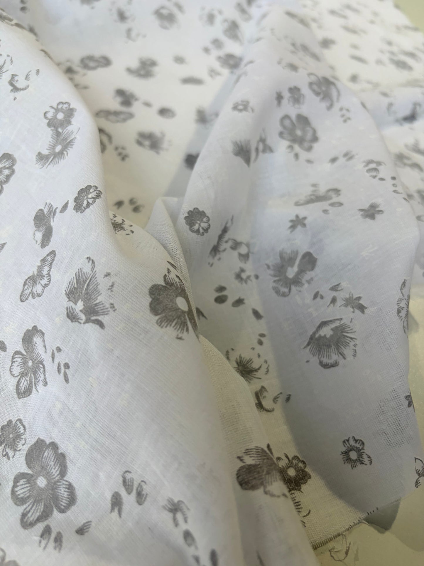 PAZZO 003 cotton voile white/grey print