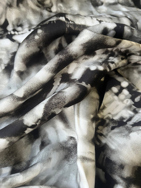ATILLA 031 viscose satin tie-dye black/white