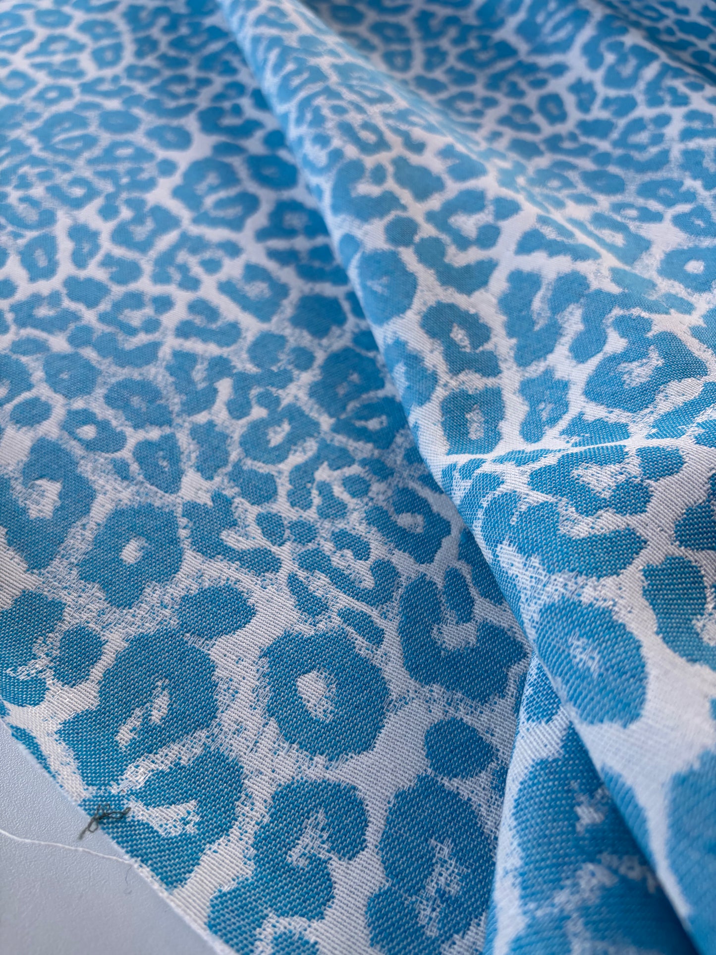 TOTO 003 cotton jacquard animalier aqua