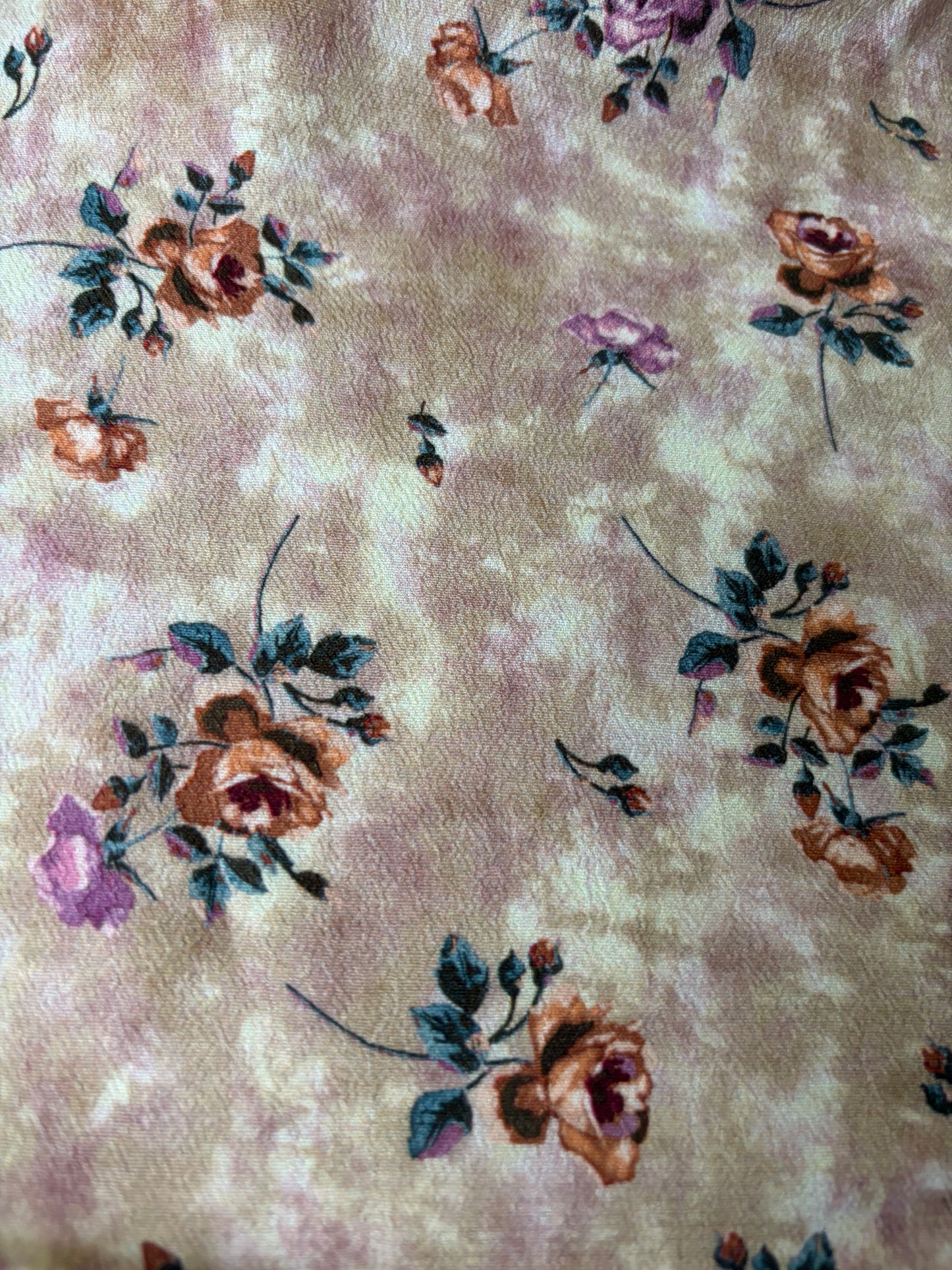 PAZZO 007 viscose crêpe powder pink flower print